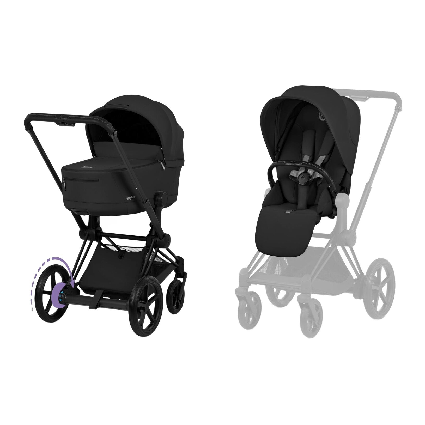 ePriam Comfort Matt Black + Alcofa Fold - Sepia Black miniatura 1