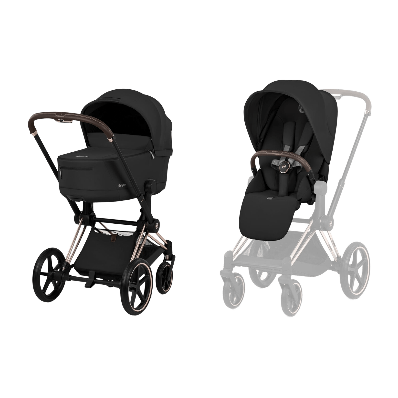 Priam Comfort Rosegold + Alcofa Fold - Sepia Black miniatura 1